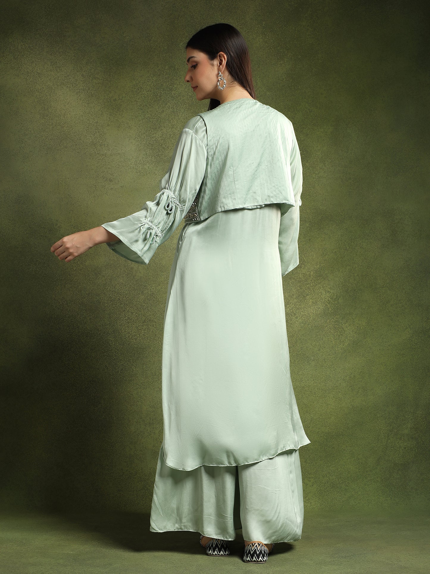 Ice Blue Kurta Set with Jacket