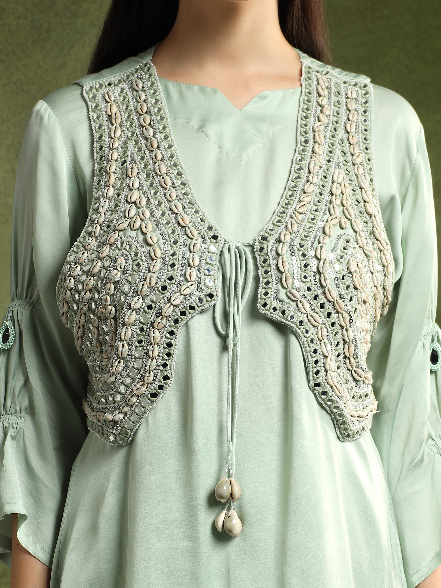 Ice Blue Kurta Set with Jacket