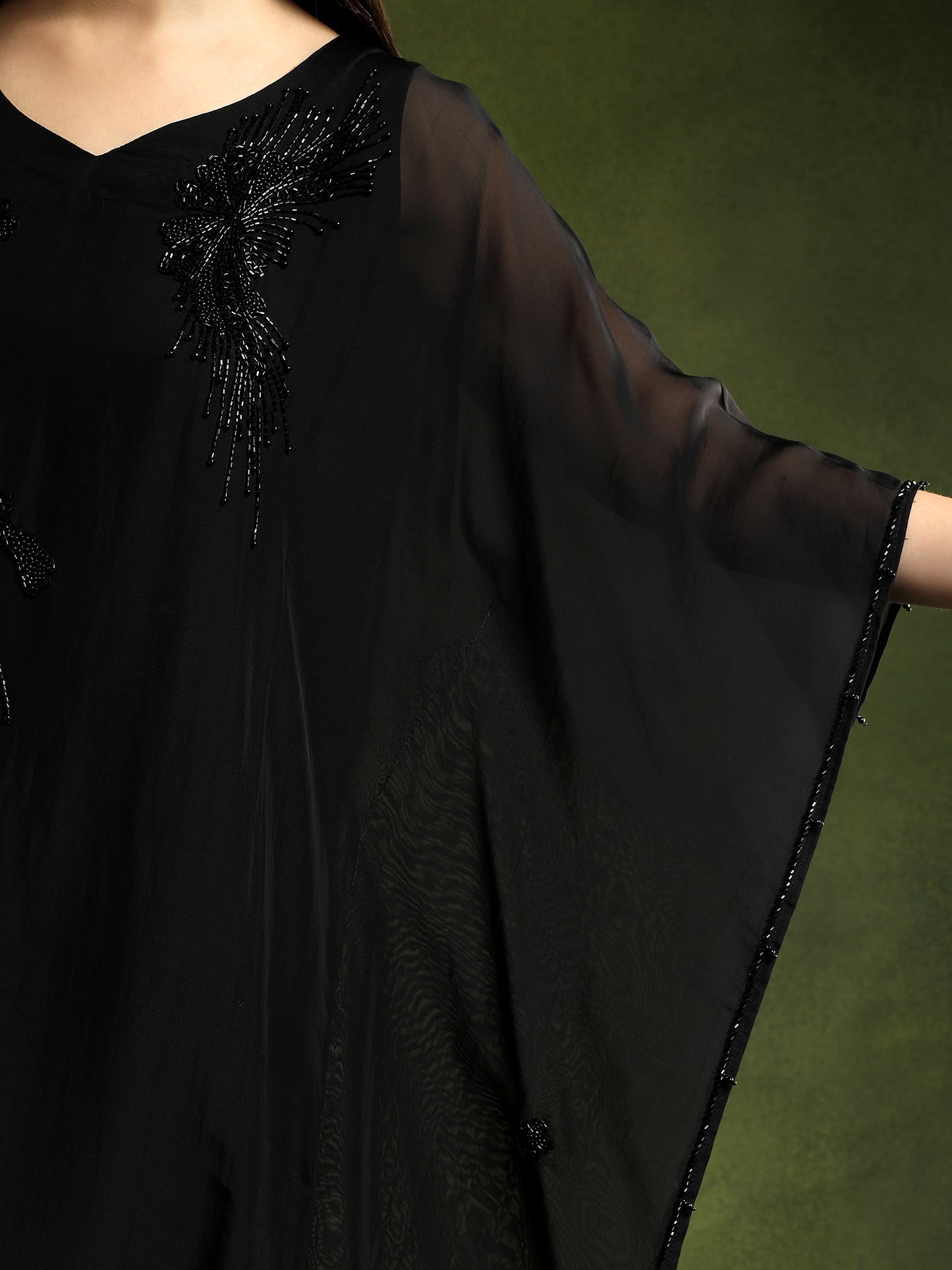 Black Kaftan and Pants Set