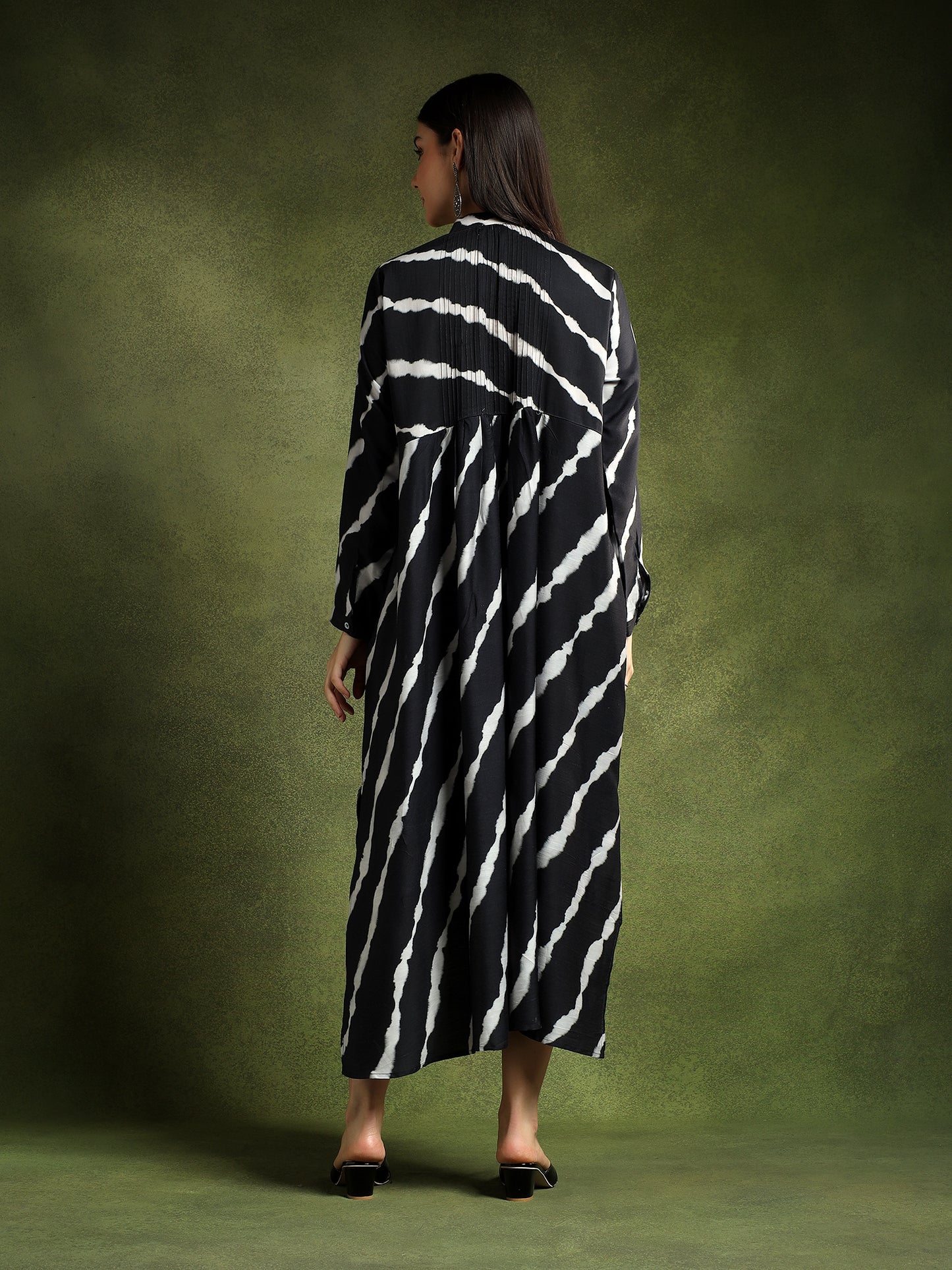 Black Batik Printed Kurta Dress