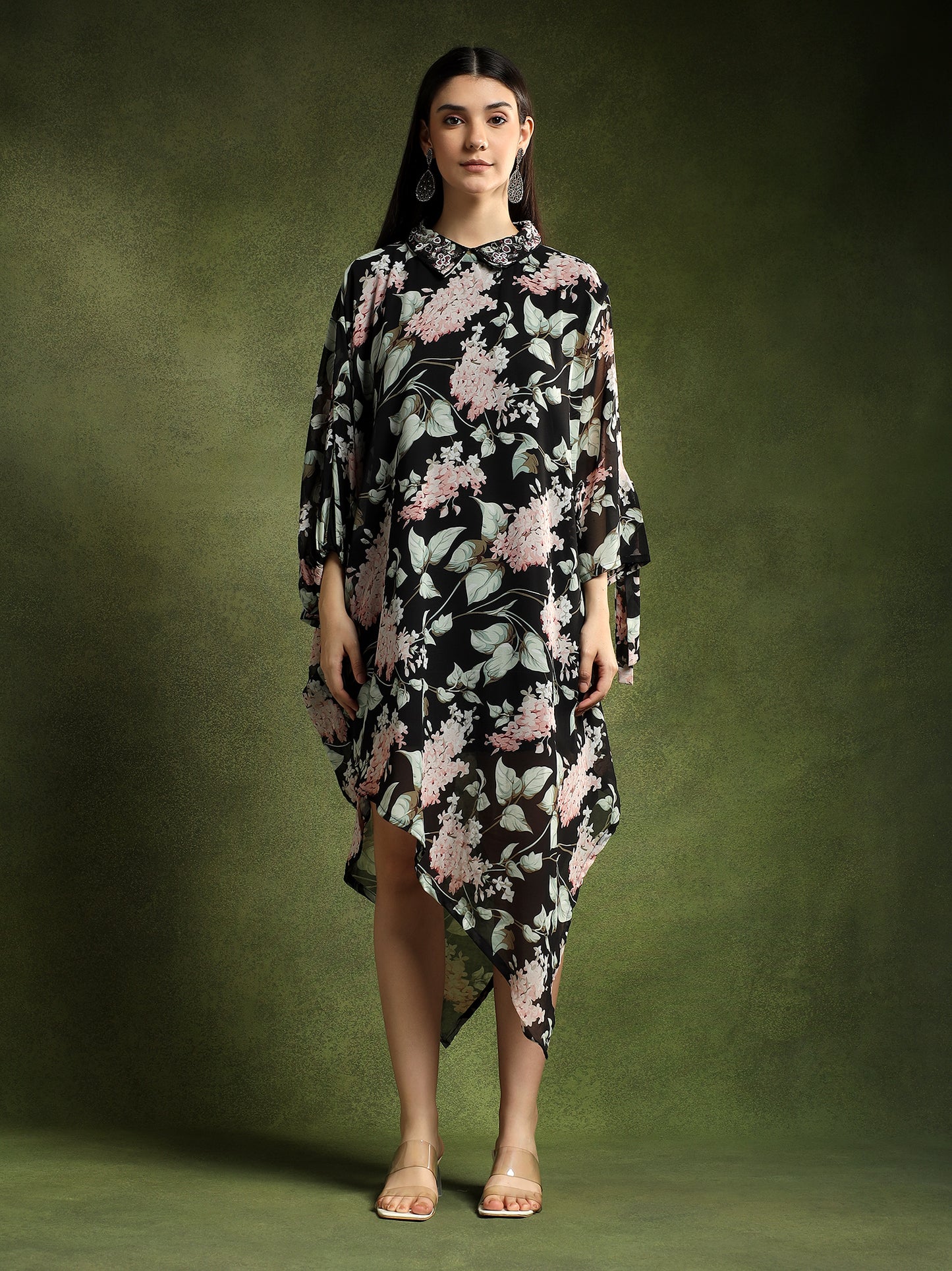 Georgette Floral Printed Shirt Dress