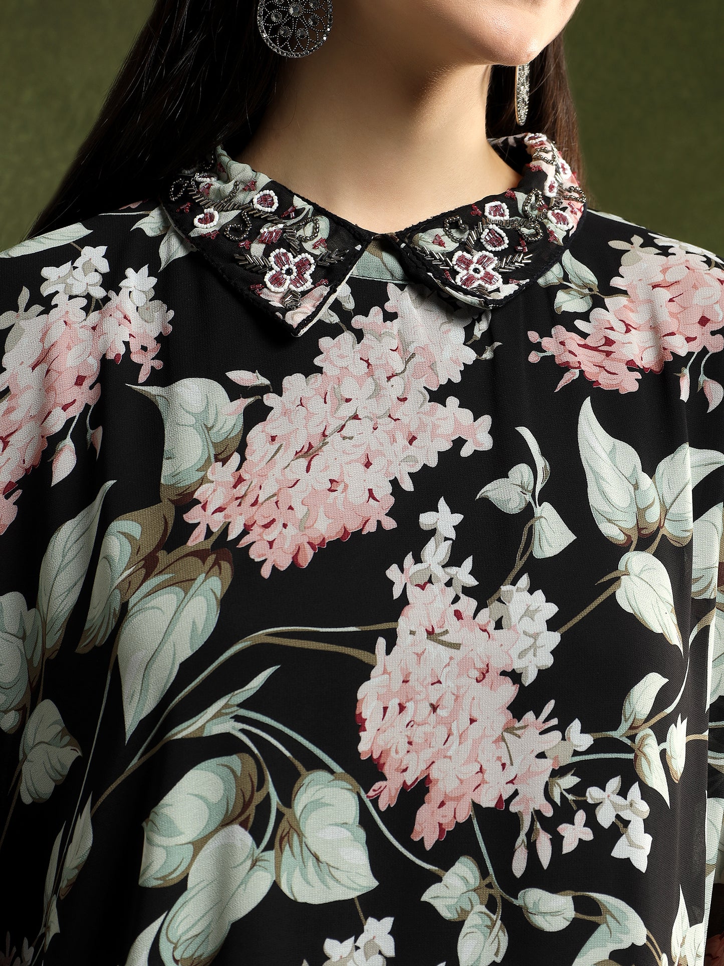Georgette Floral Printed Shirt Dress