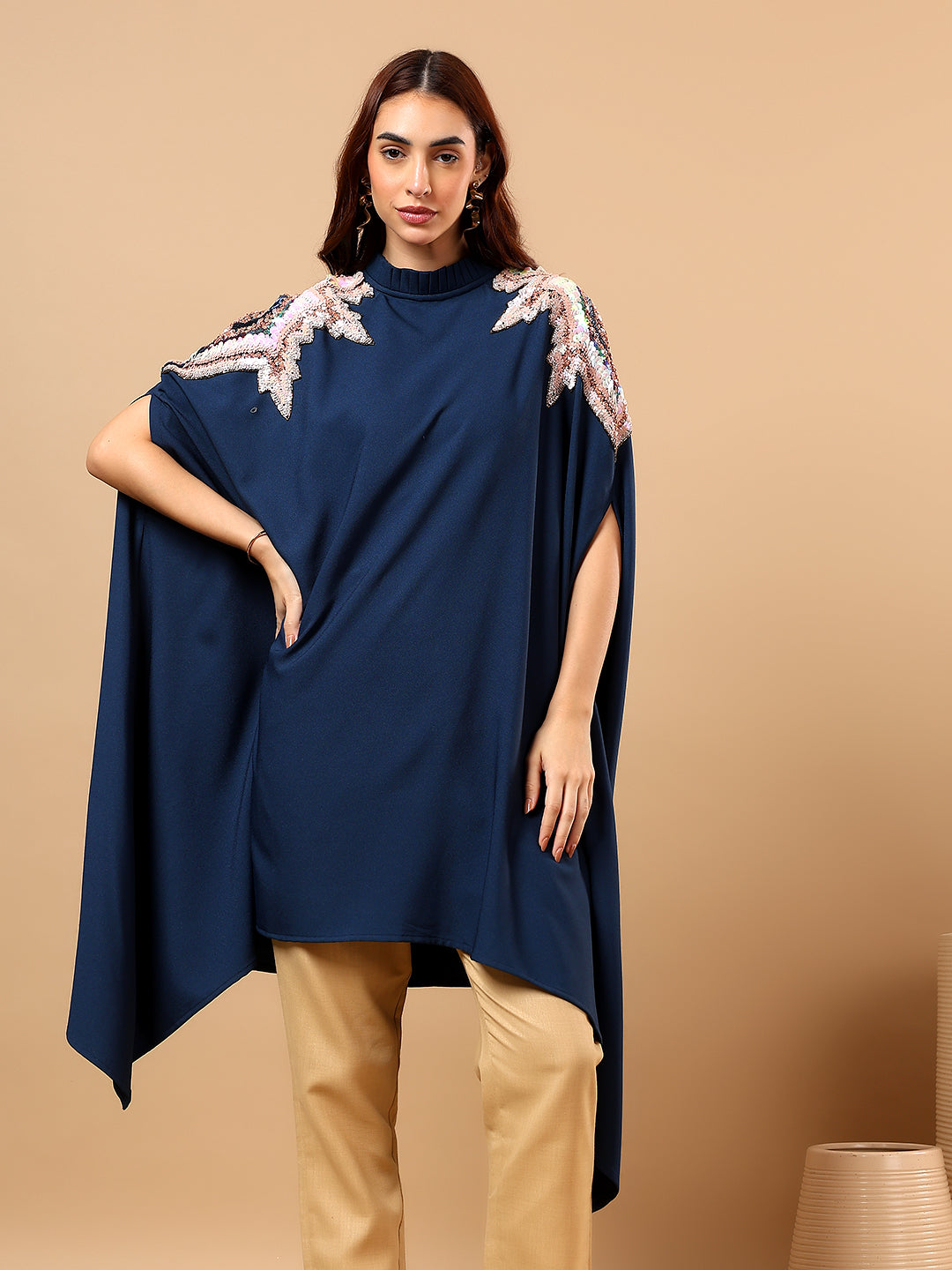 Mosscrepe Navy Blue kimono