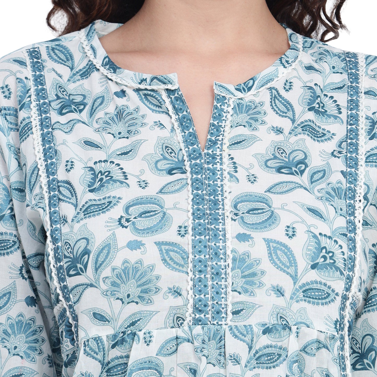 Blue Organic Cotton Printed Suit