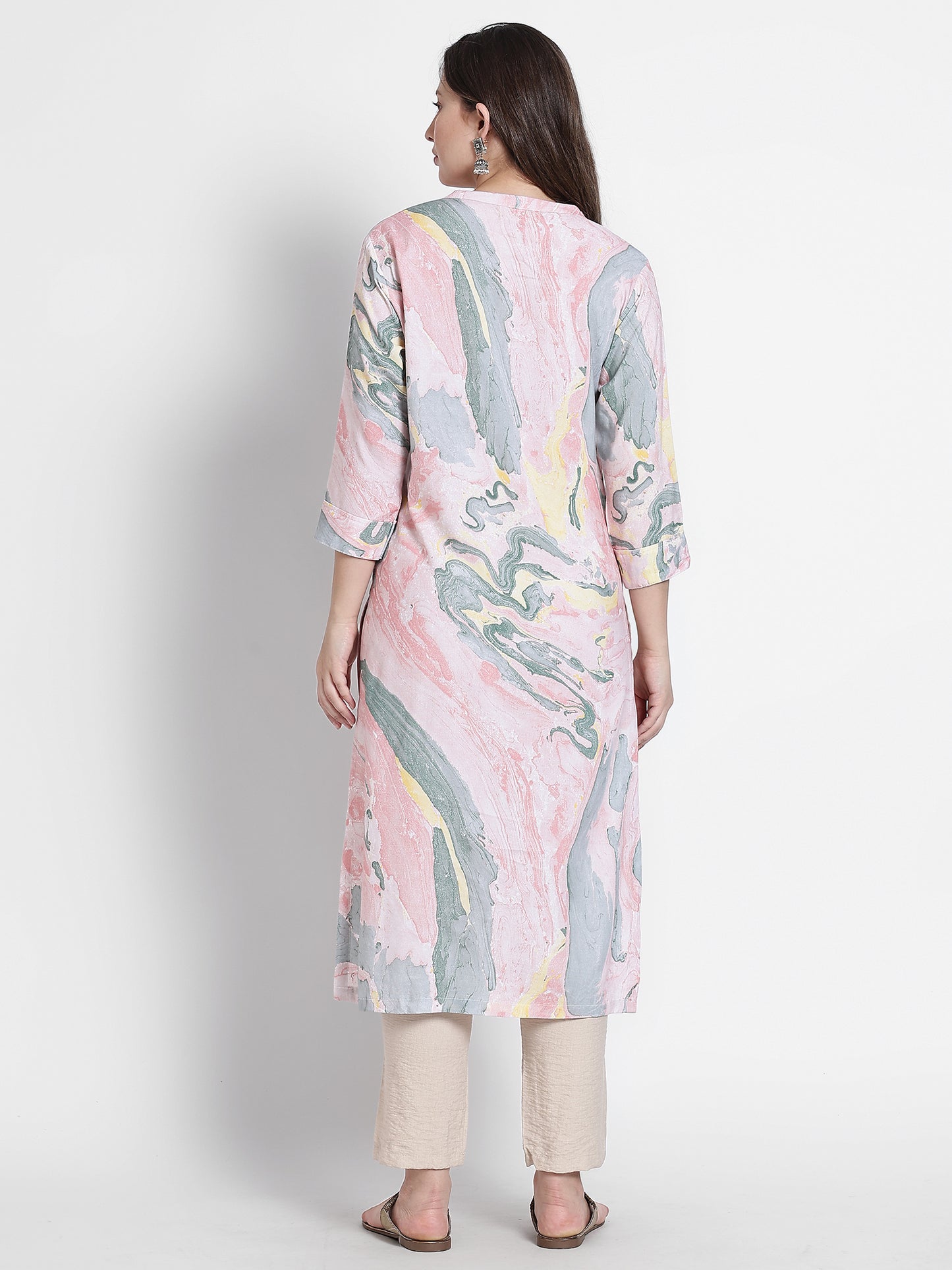 Cotton Blend Hand Painted Kurta