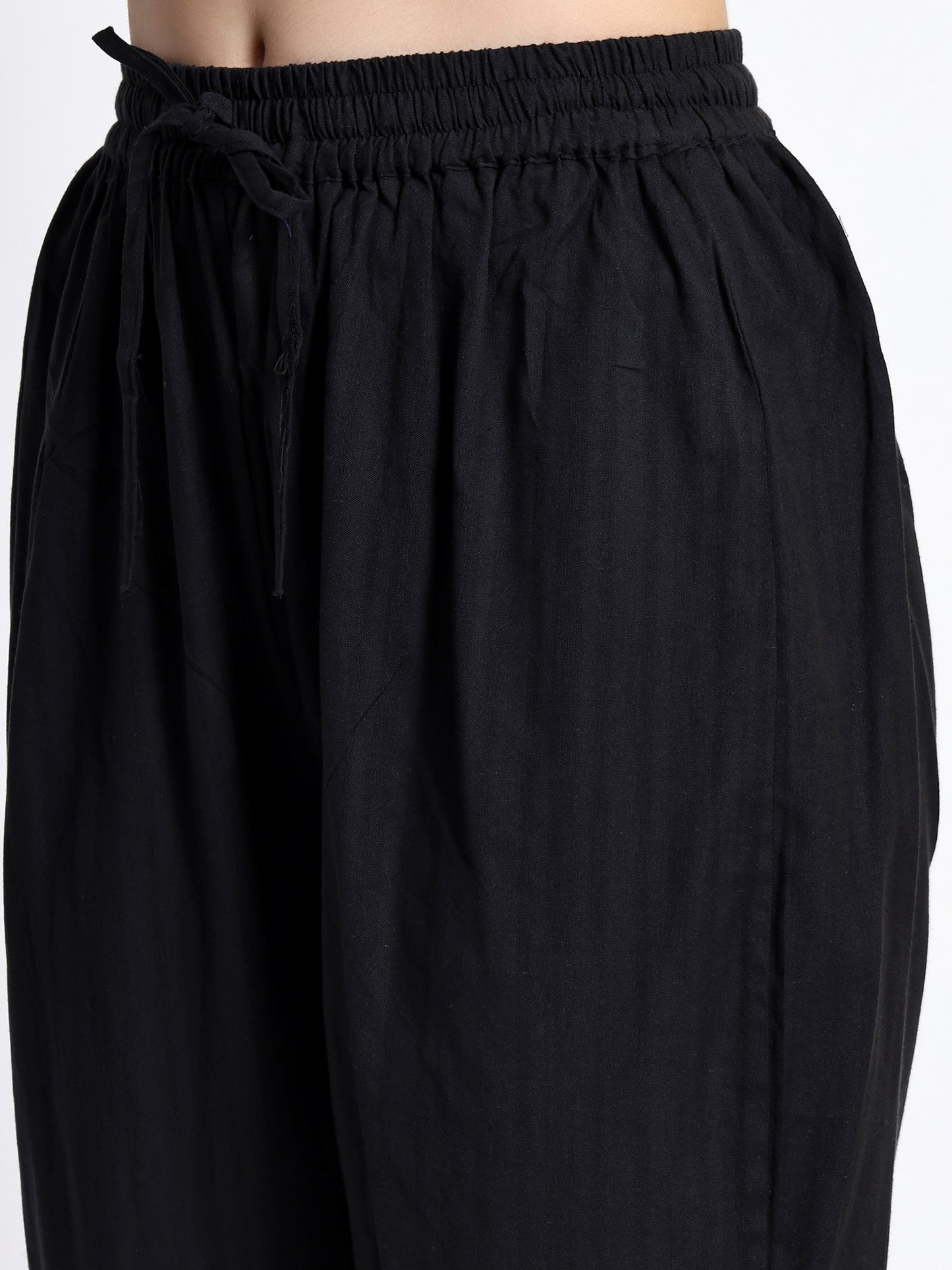 Black Cotton Kurta Set