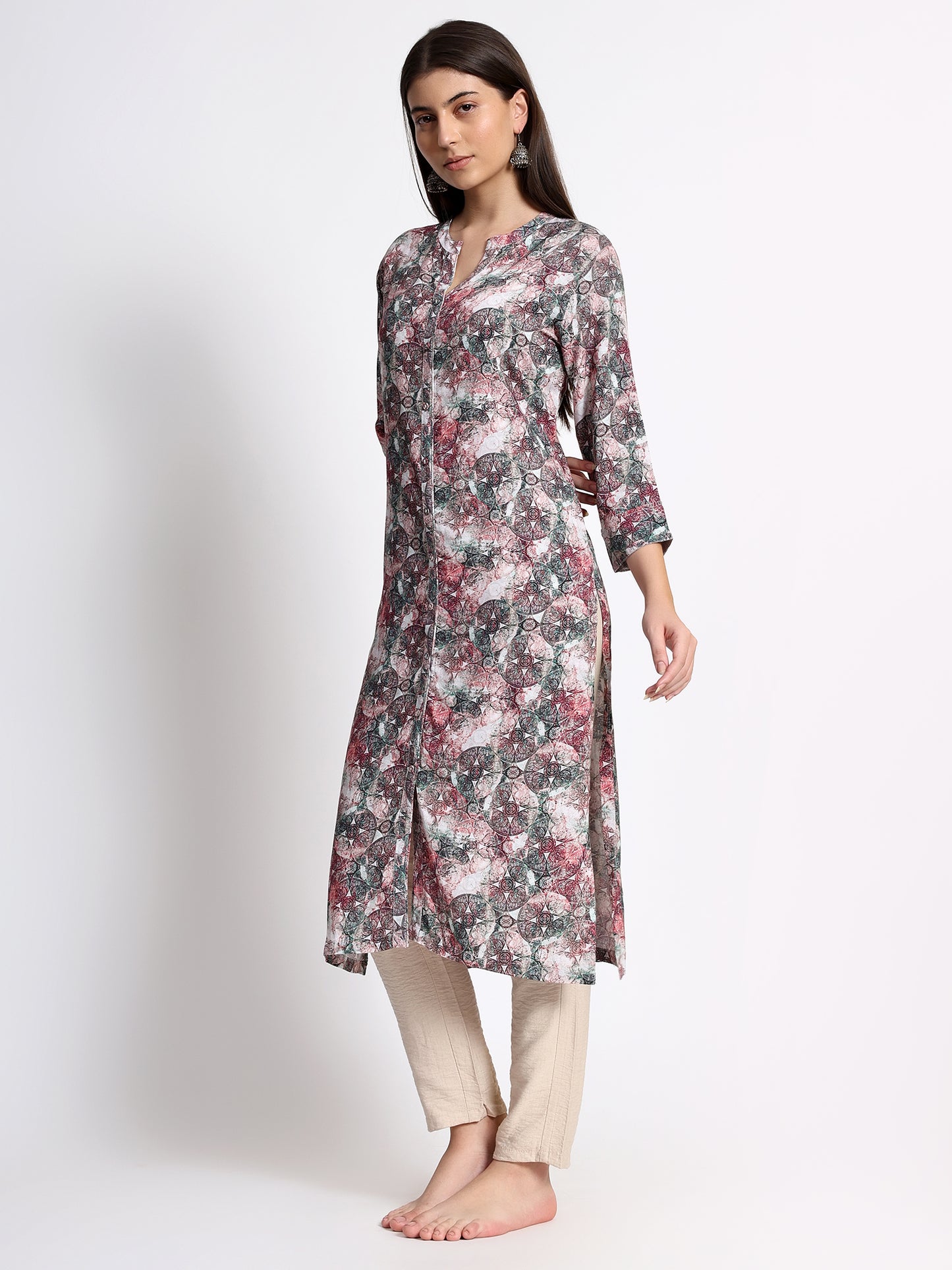 Abstract Printed Cotton Kurta