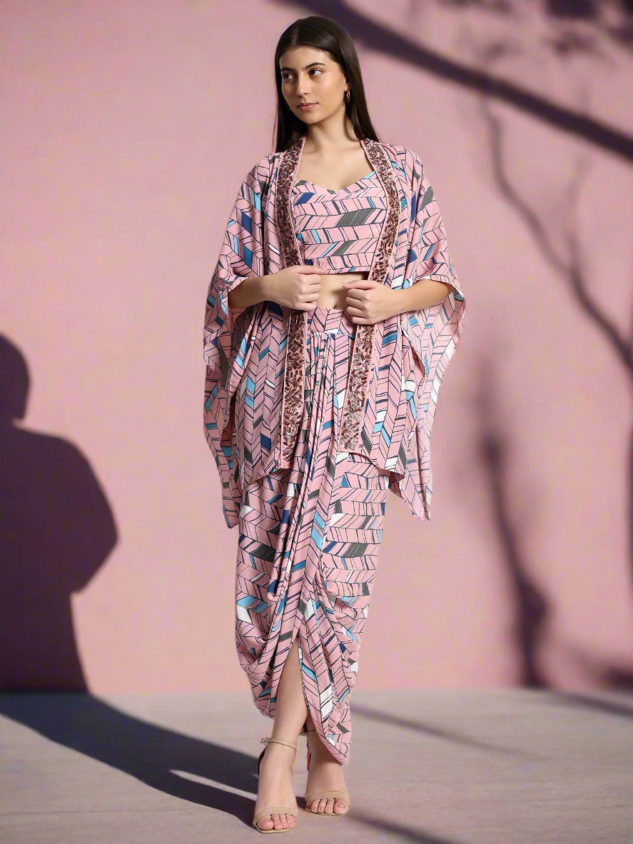 Chinon Printed Cape Set