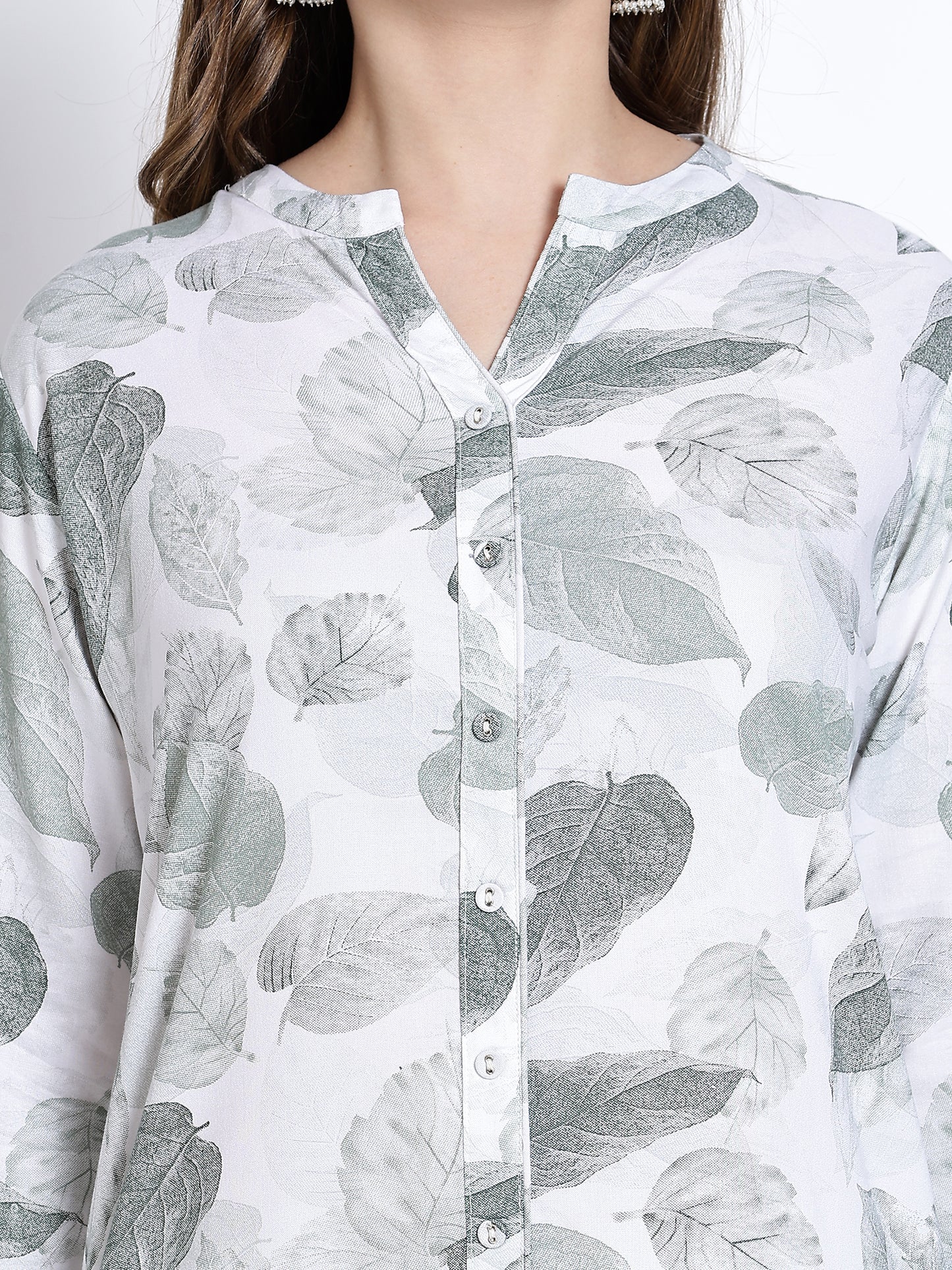 White Cotton Grey Printed Kurta