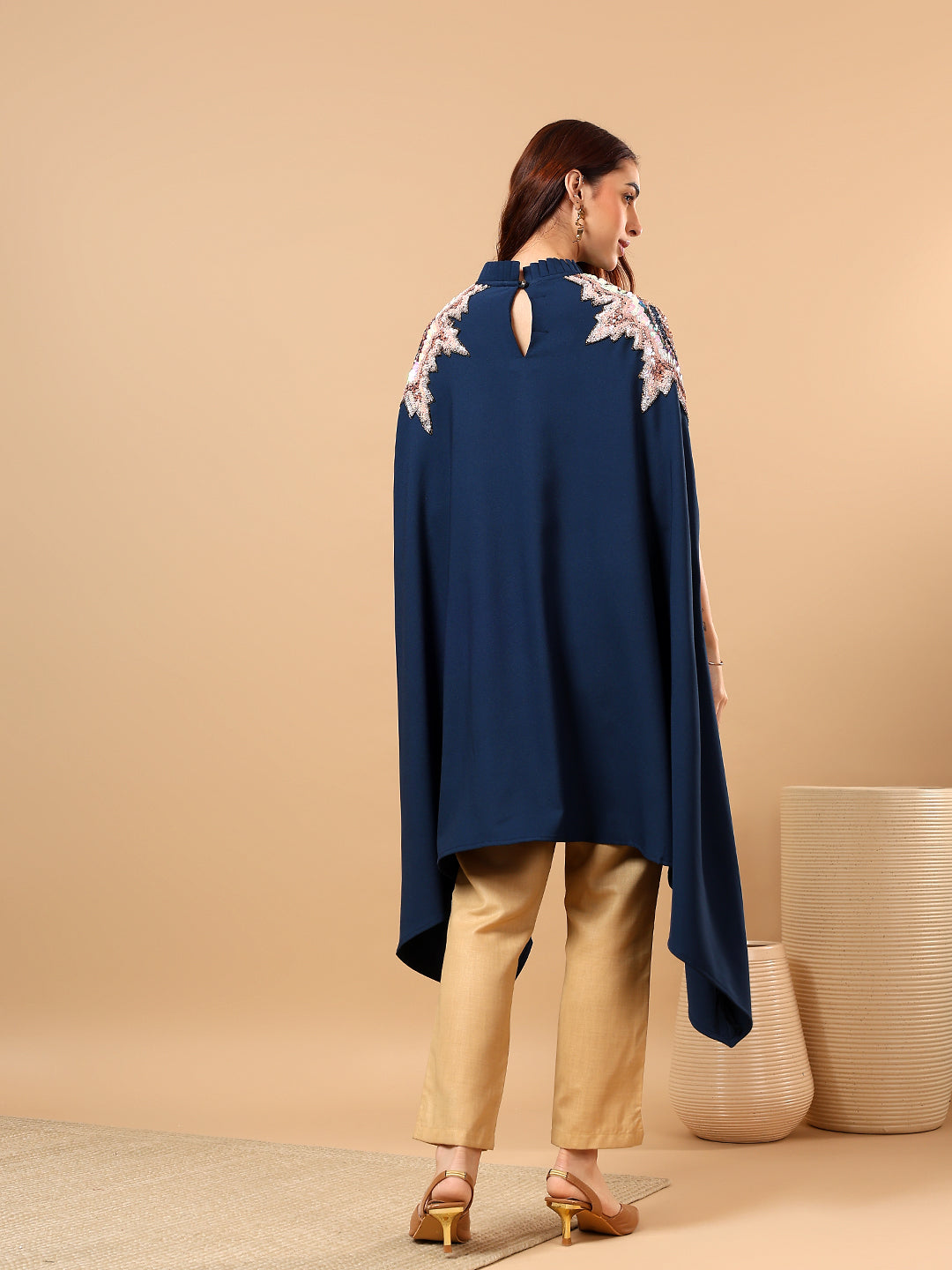 Mosscrepe Navy Blue kimono