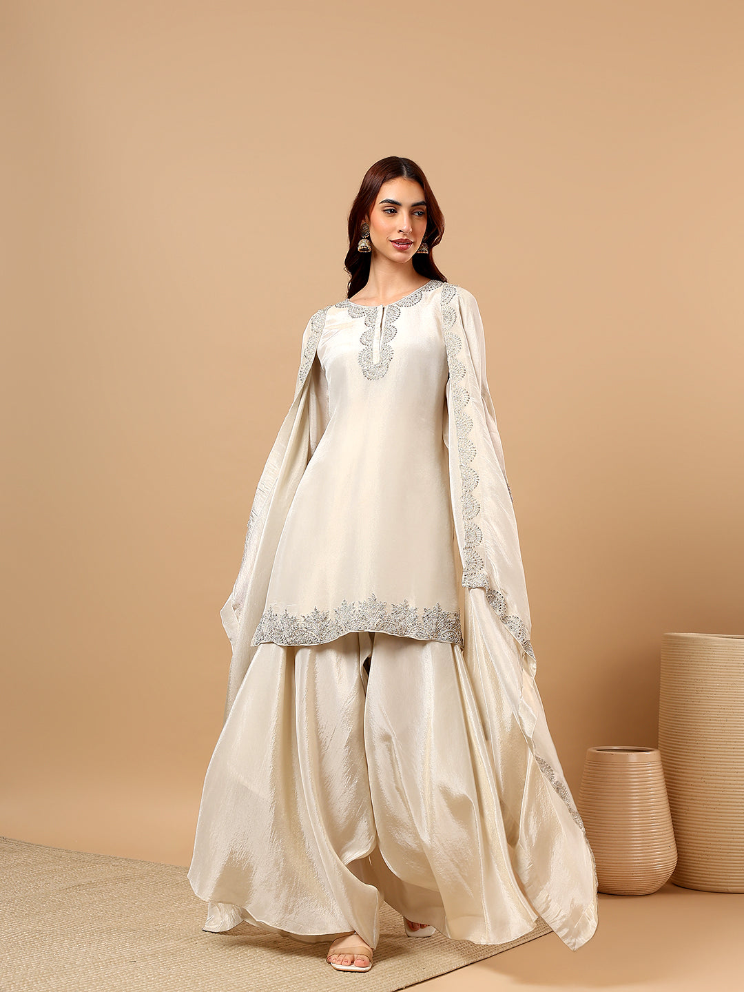 Ivory Tissue Silk Suit
