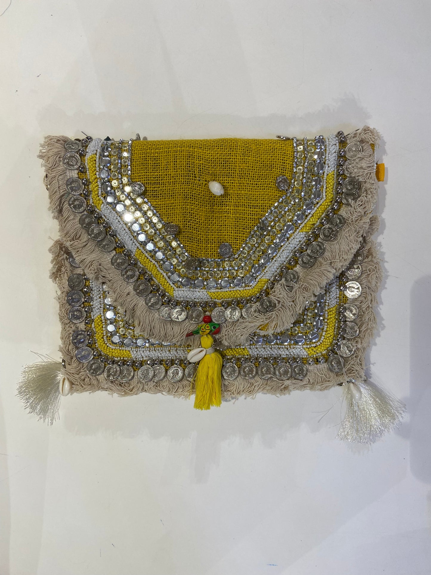 Yellow Organic Boho Crossbody Bag