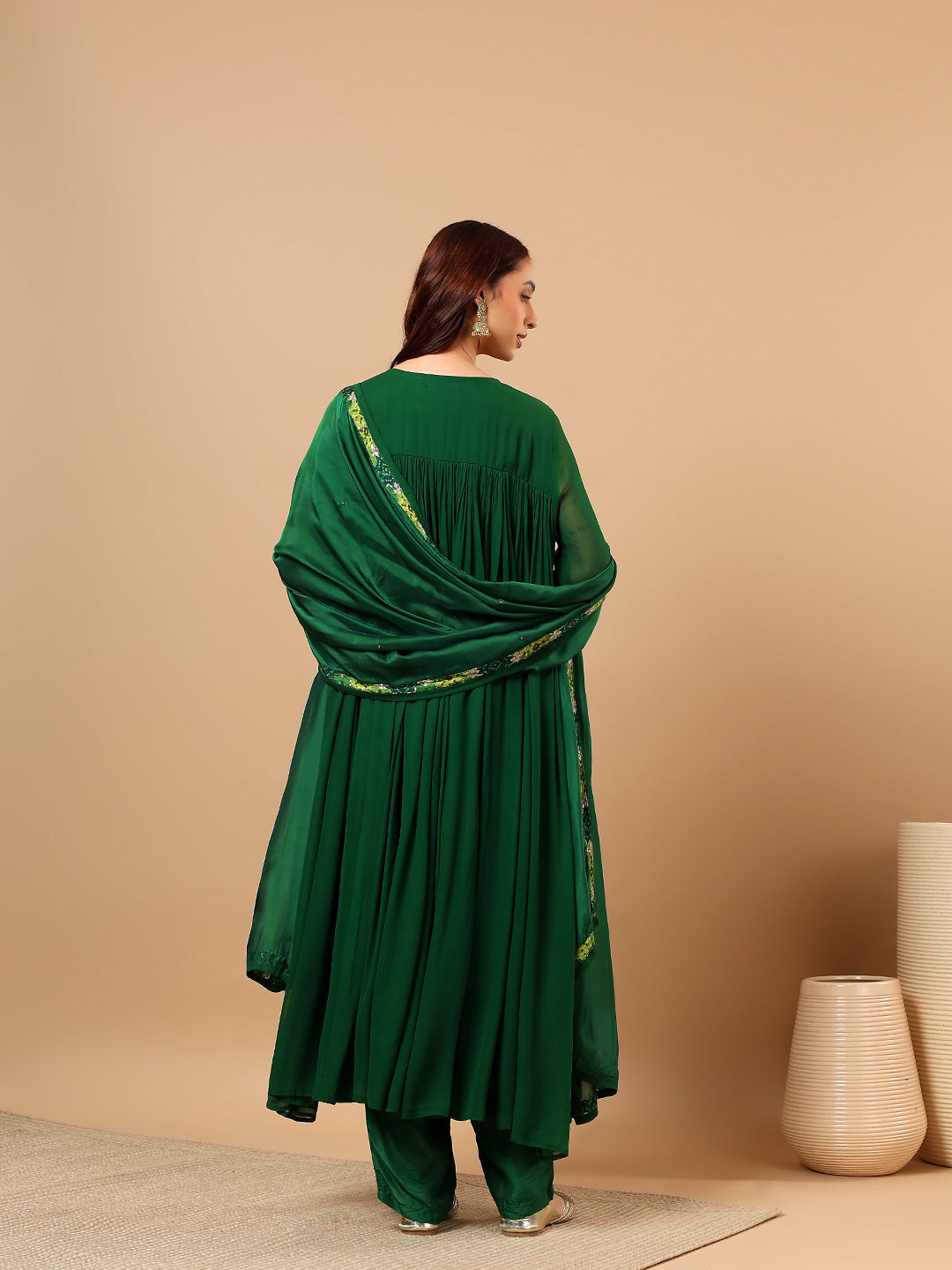 Winter Green Georgette Anarkali suit