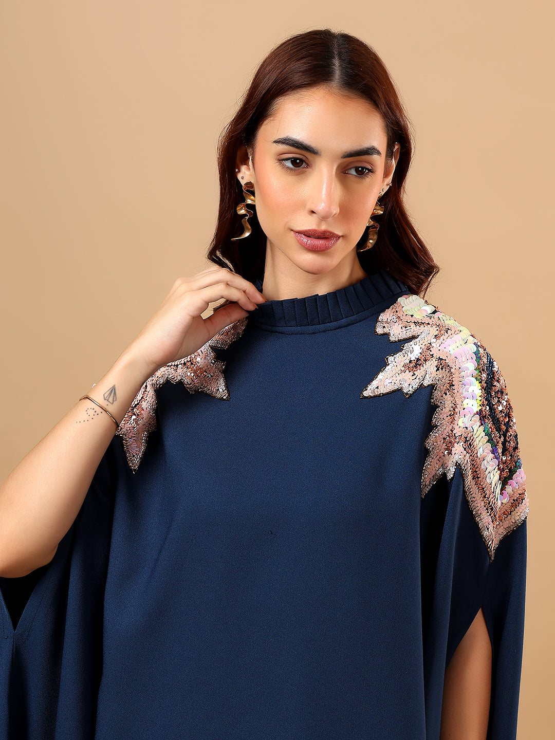 Mosscrepe Navy Blue kimono