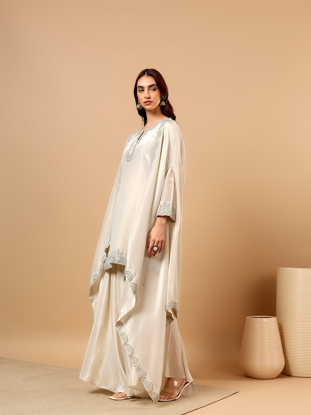 Ivory Tissue Silk Suit