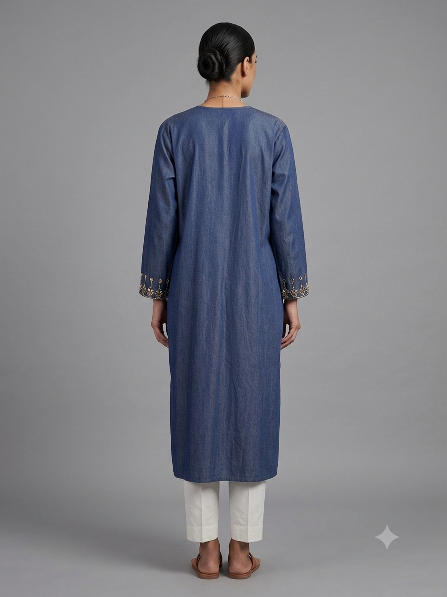 Hand-Embroidered Kurta Dress