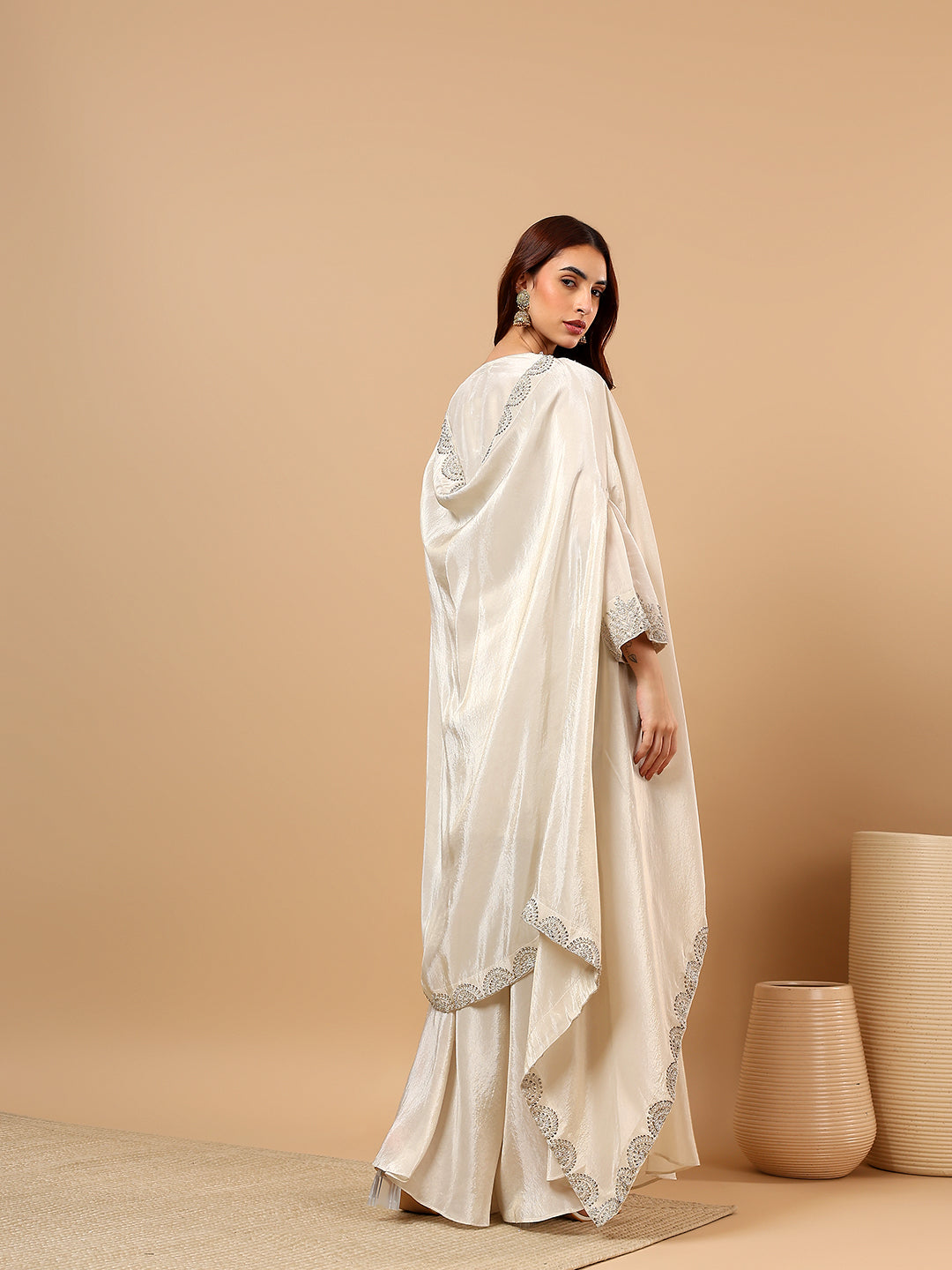 Ivory Tissue Silk Suit