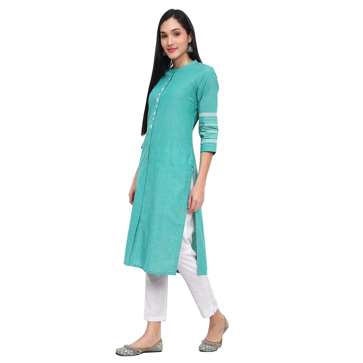 Green Cotton Kurta