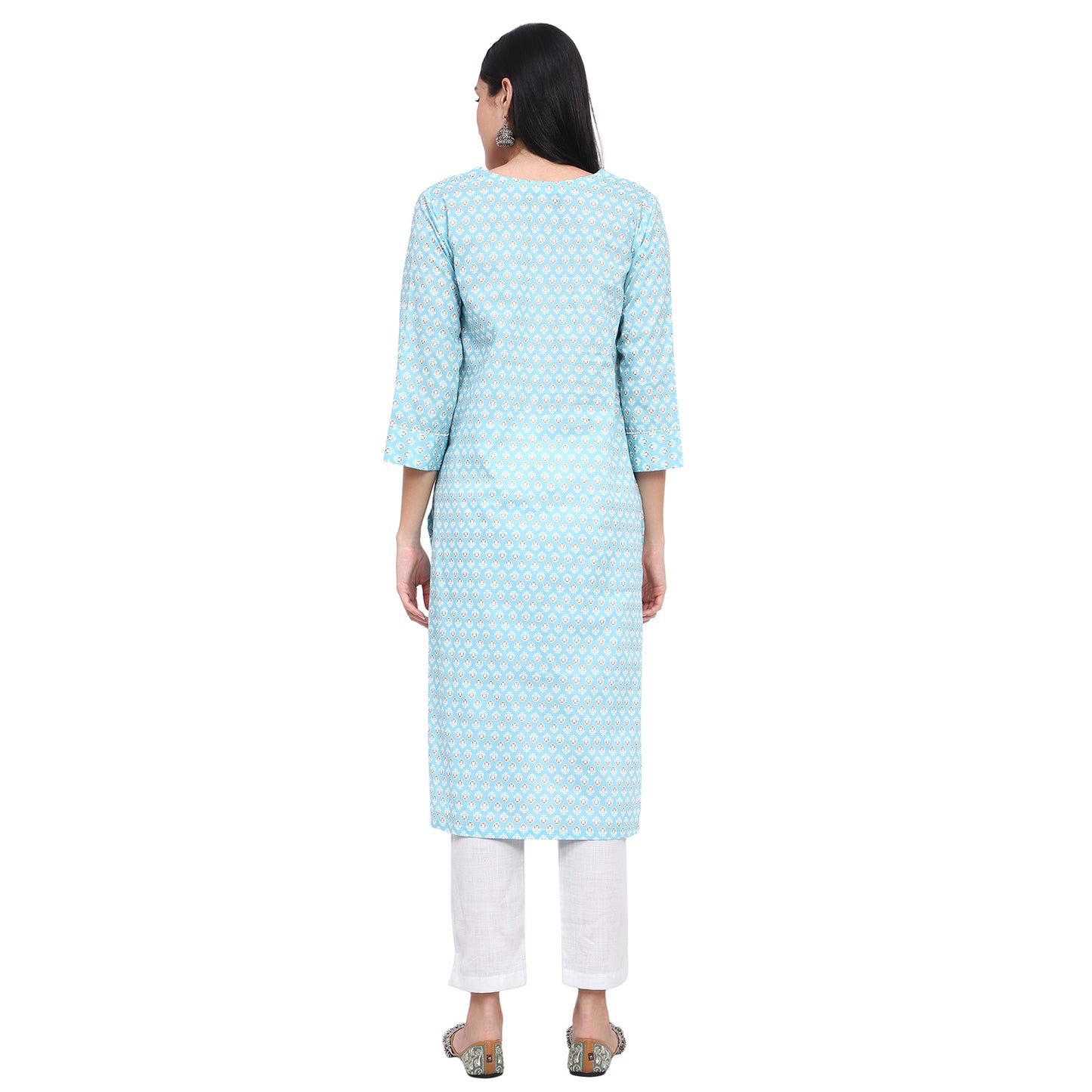 Sky Blue Printed Kurta