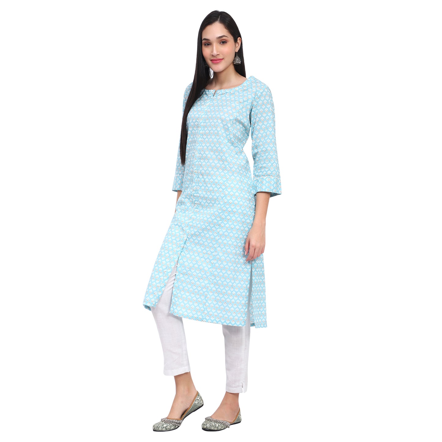 Sky Blue Printed Kurta
