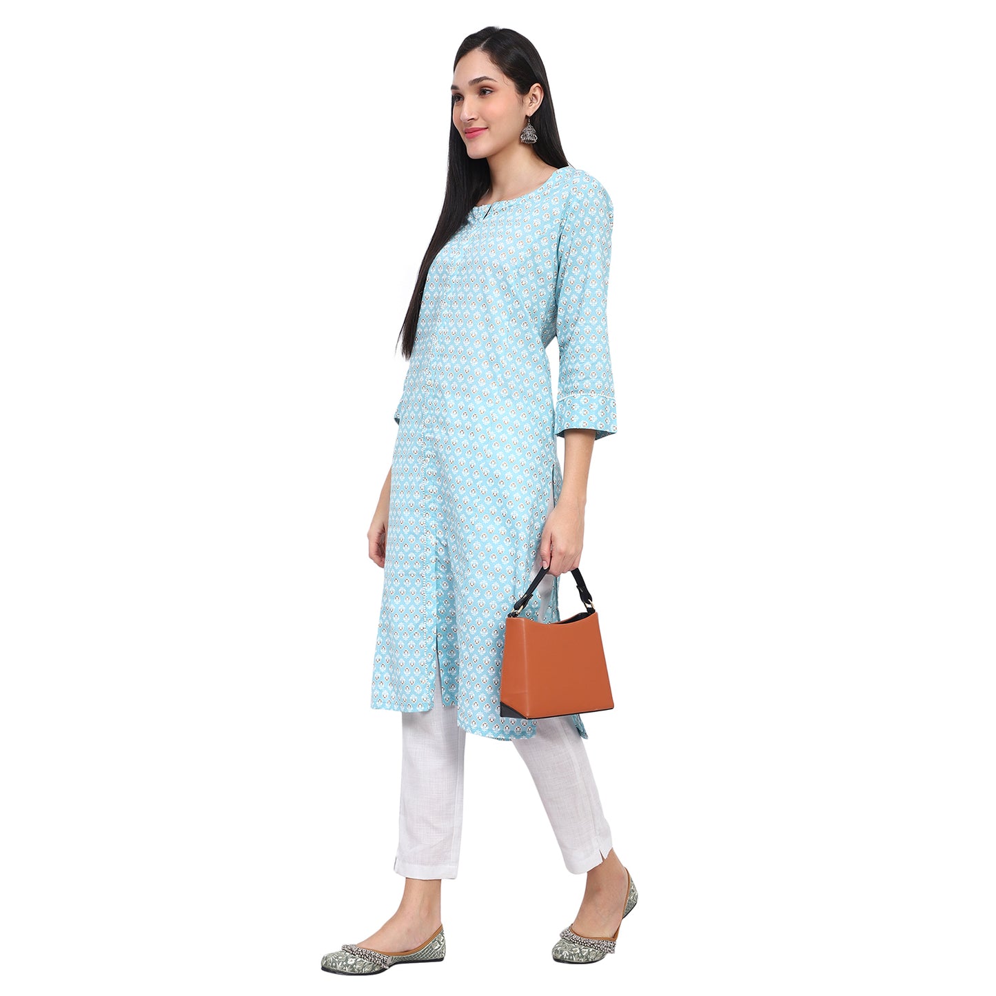 Sky Blue Printed Kurta
