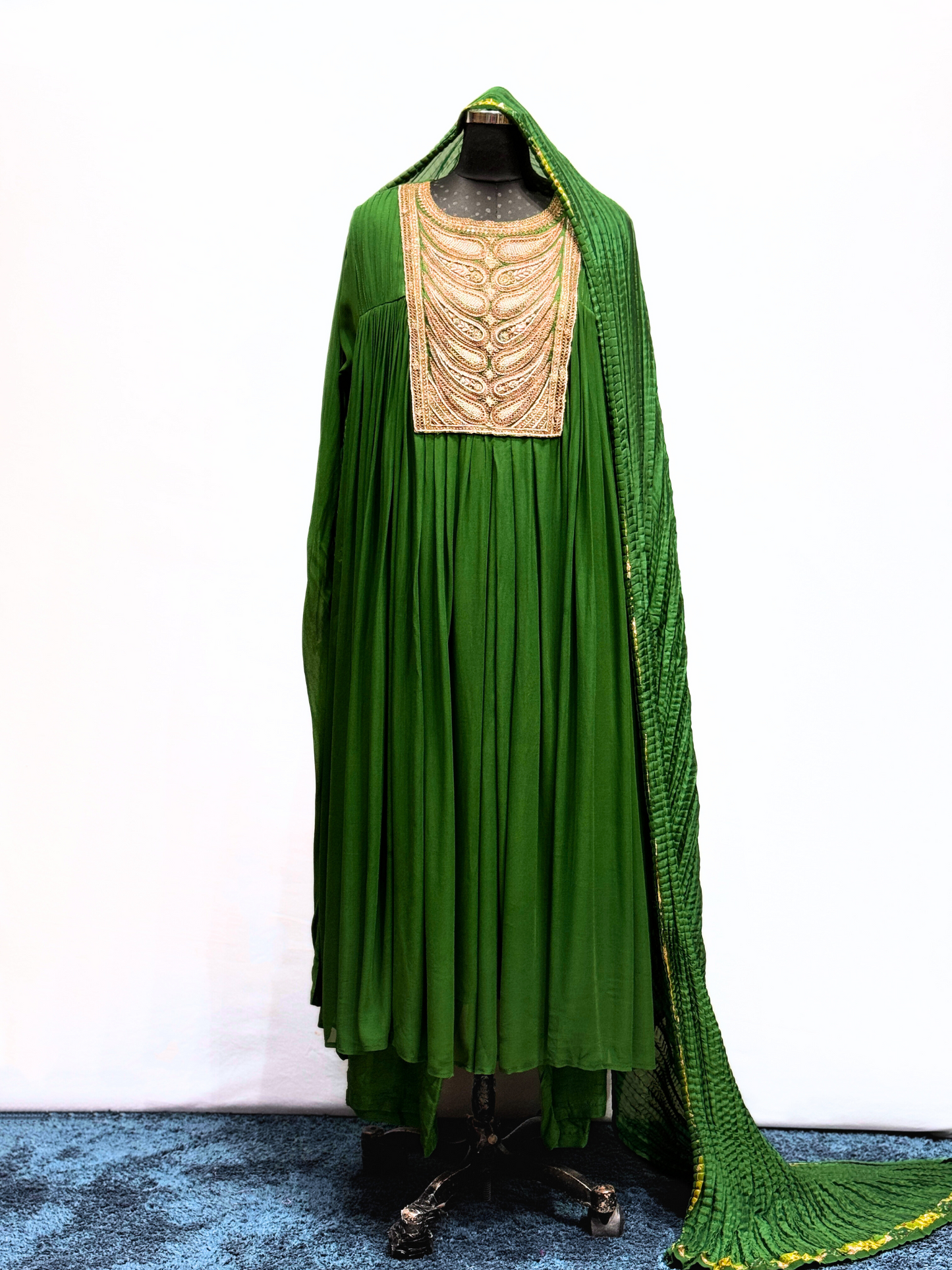 Winter Green Georgette Anarkali suit