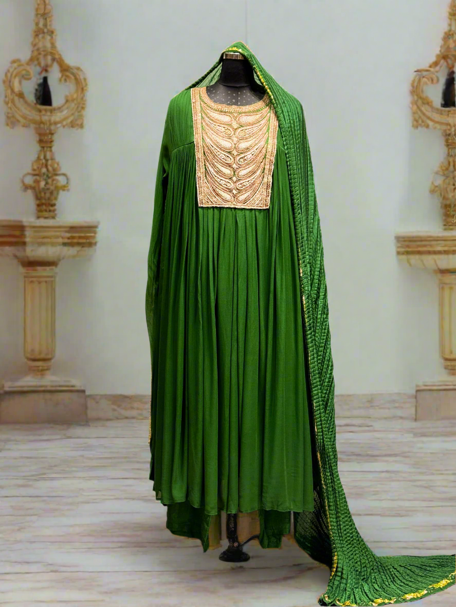 Winter Green Georgette Anarkali suit