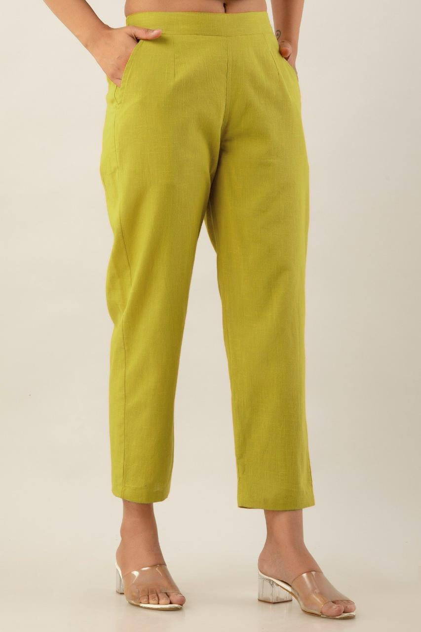 Citrine Colour Cotton Pants