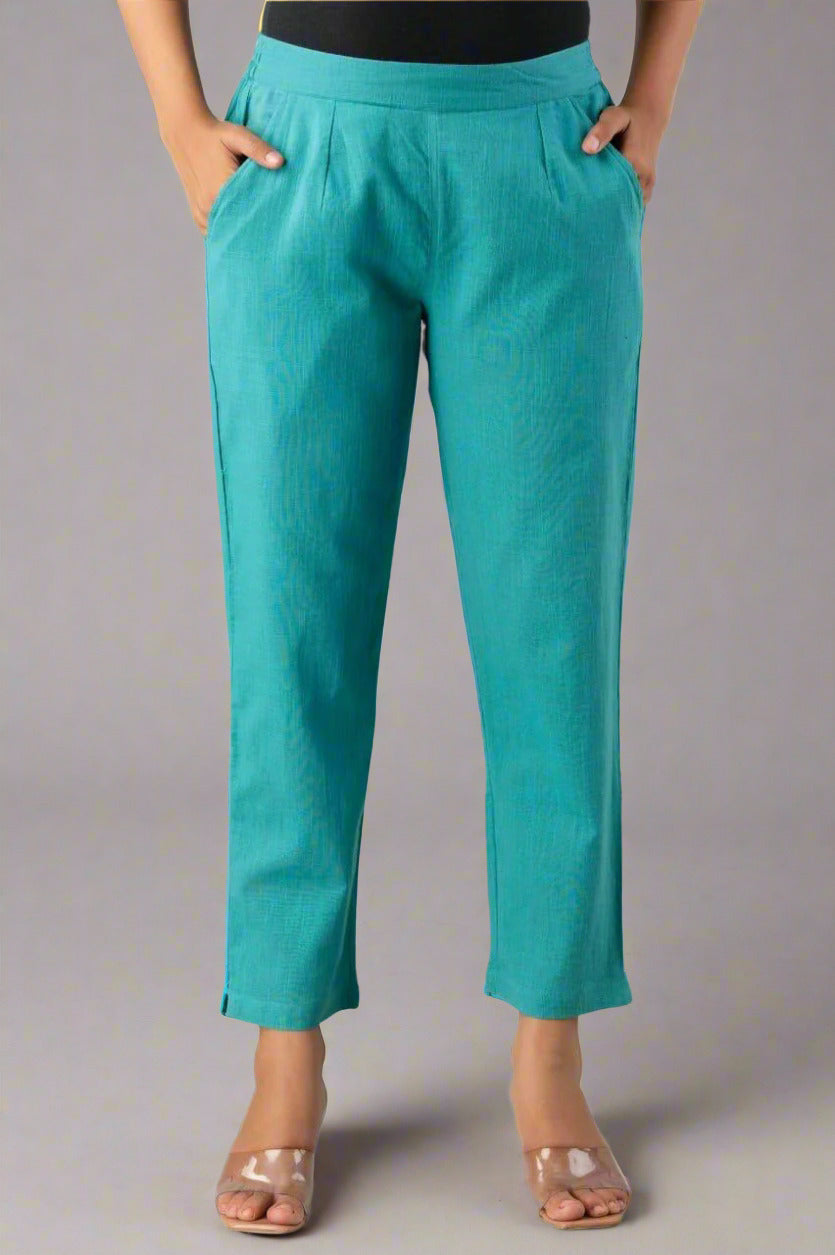 Blue Cotton Pants