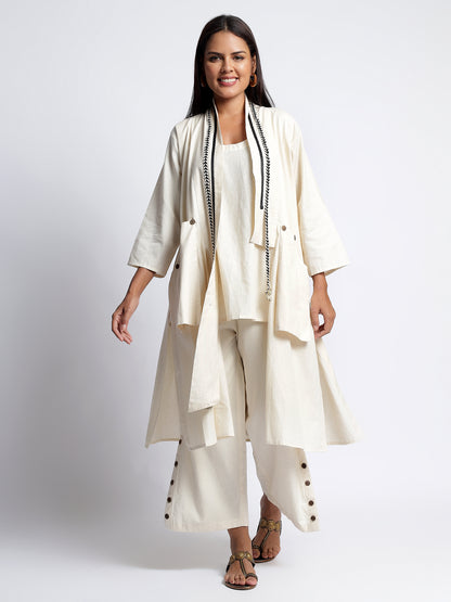 Linen Cord Set with Cape