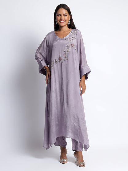 Lavender Chiffon Kaftan Cord Set