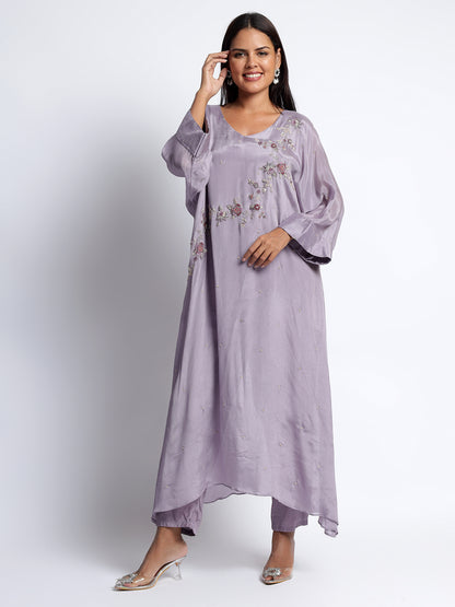 Lavender Chiffon Kaftan Cord Set