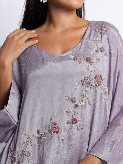 Lavender Chiffon Kaftan Cord Set