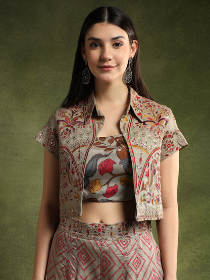 Peuter Crepe Jacket Set