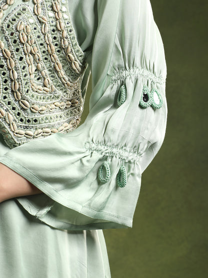 Ice Blue Kurta Set with Jacket