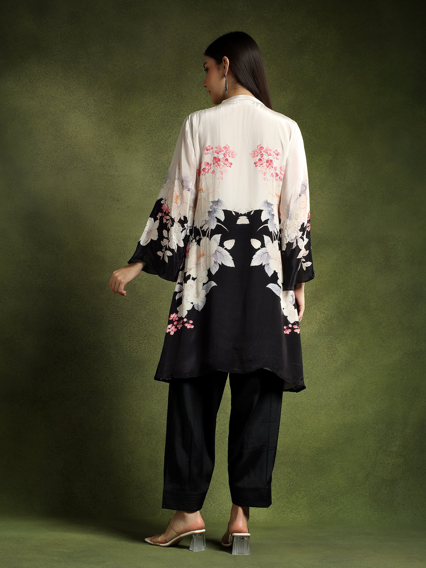 Crepe Printed Cord Set with Hand Embroidery