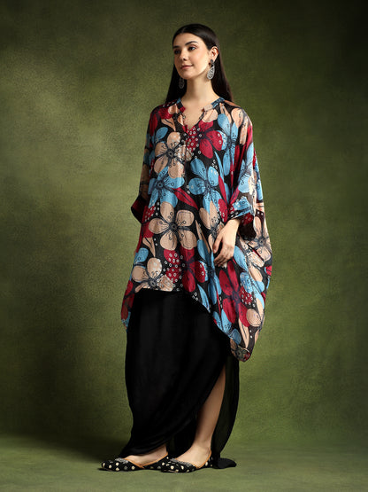 Silk Multi-Colour Printed Kaftan Shirt