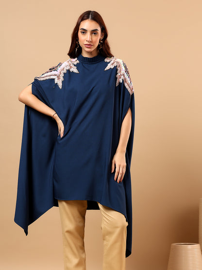 Mosscrepe Navy Blue kimono