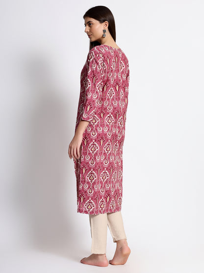 Pink Printed Kurta