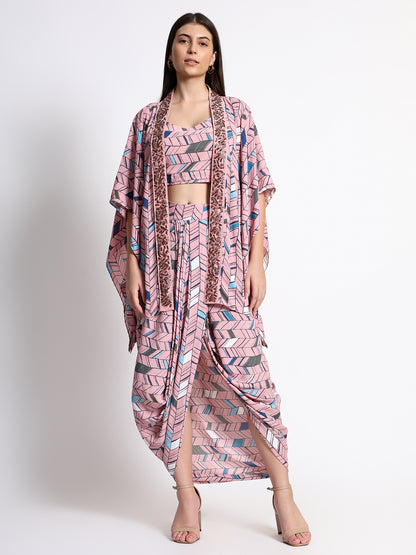 Chinon Printed Cape Set