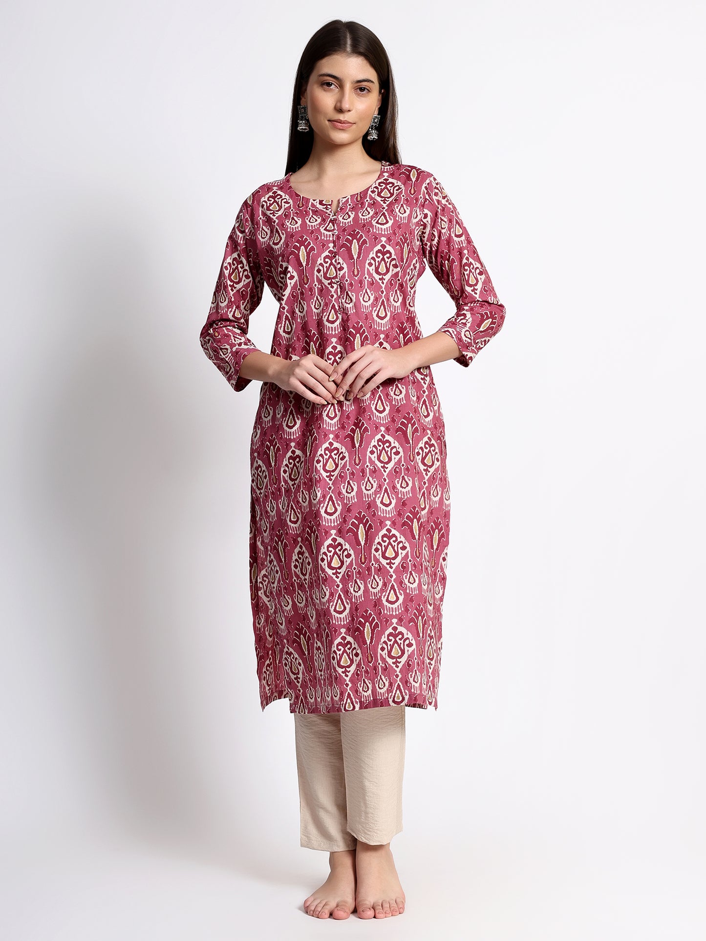 Pink Printed Kurta