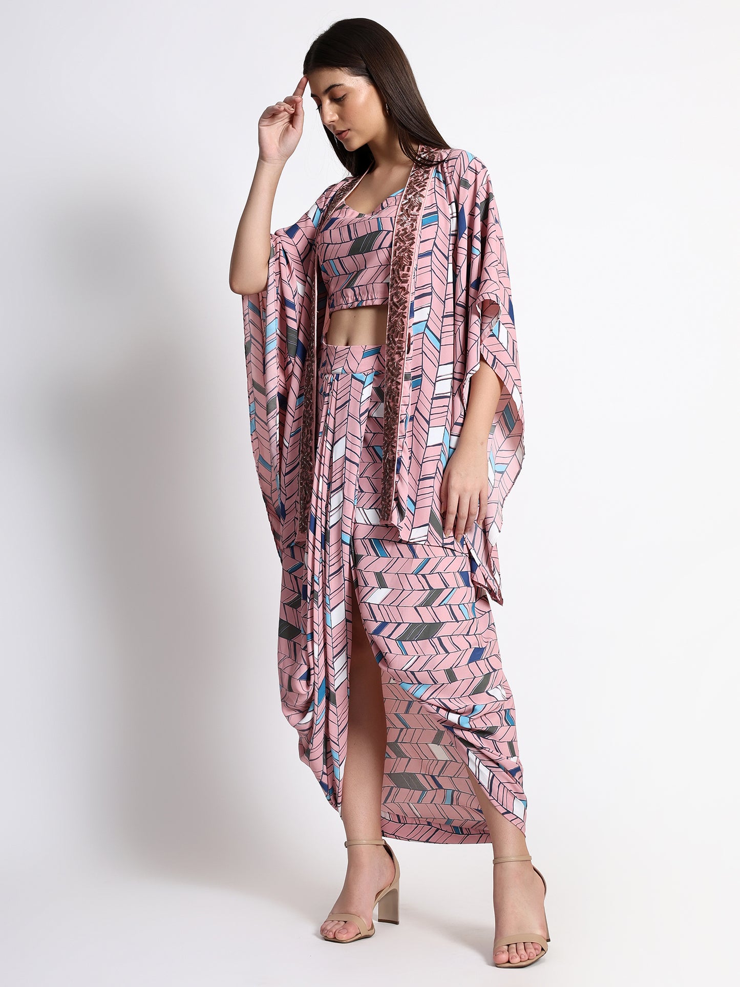 Chinon Printed Cape Set