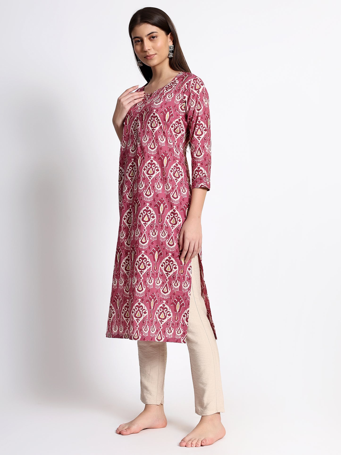 Pink Printed Kurta