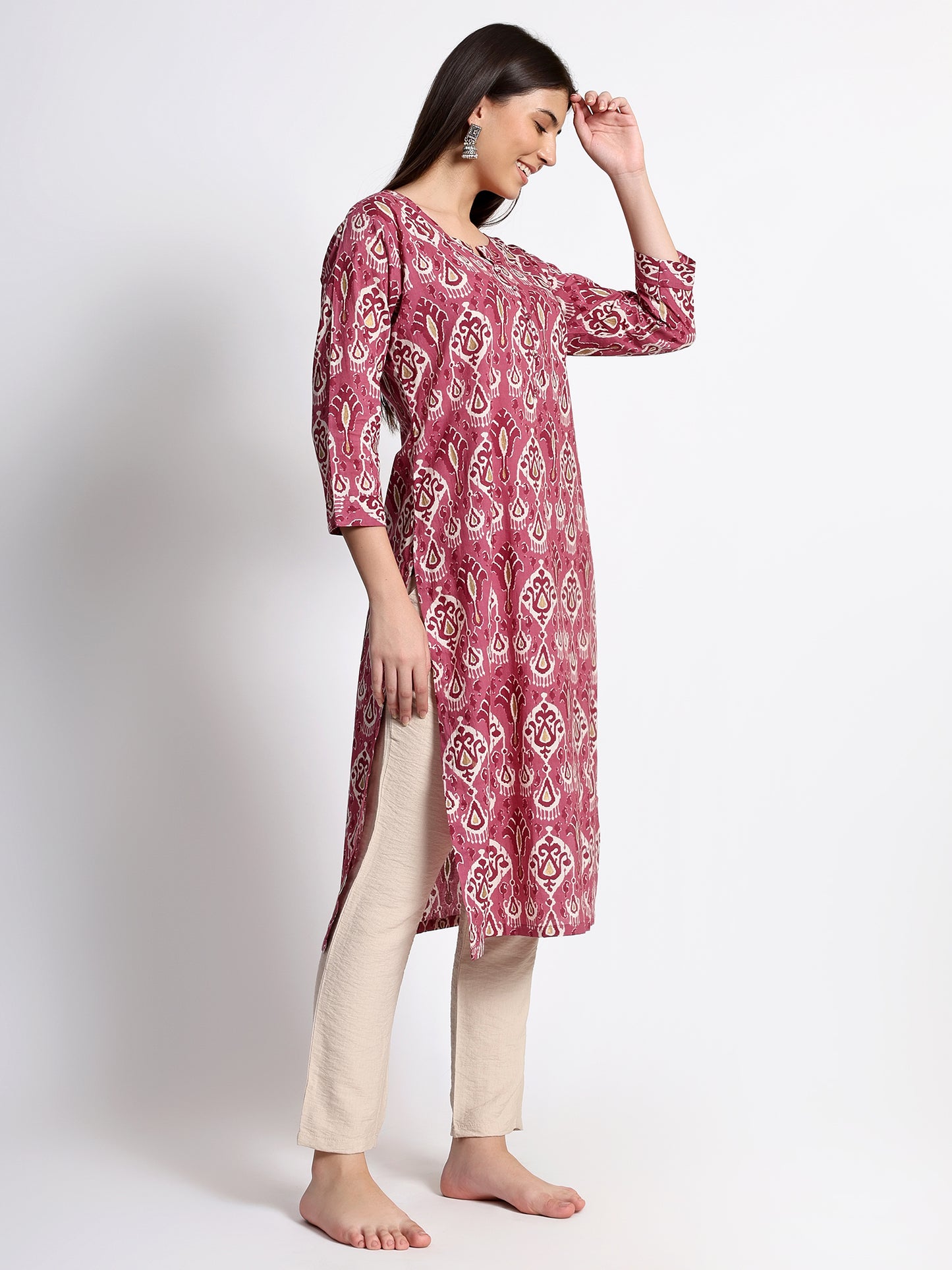 Pink Printed Kurta