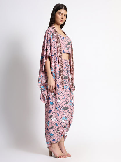 Chinon Printed Cape Set