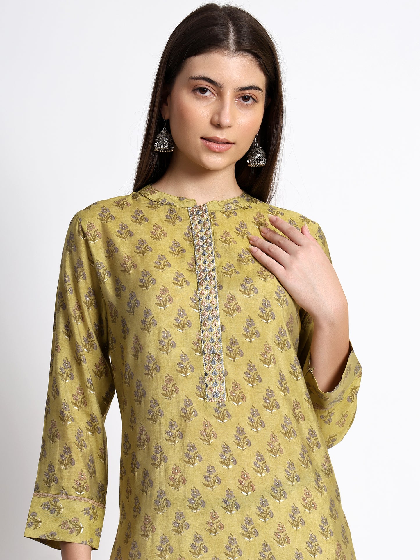 Lime Green Cotton Kurta