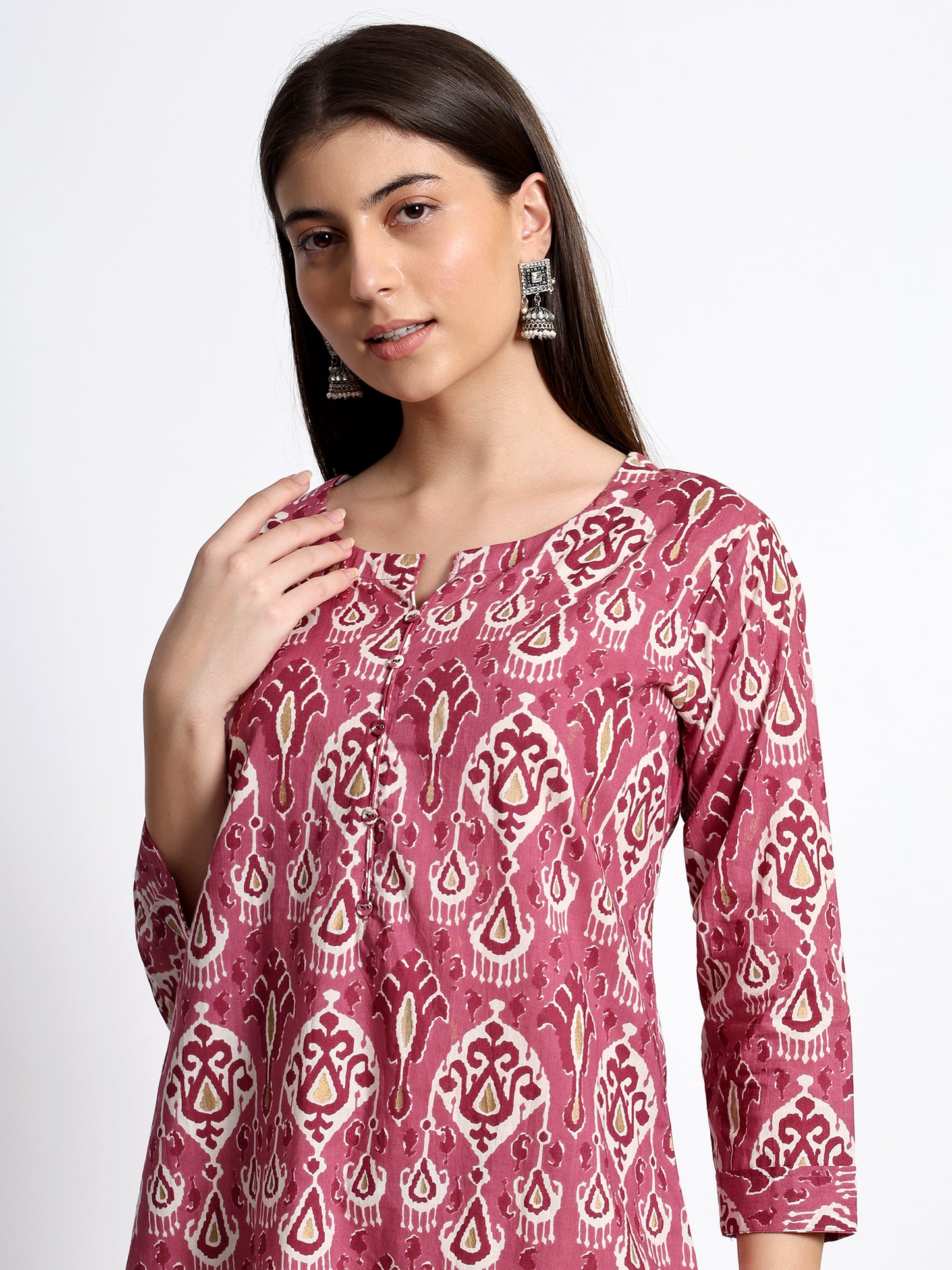 Pink Printed Kurta