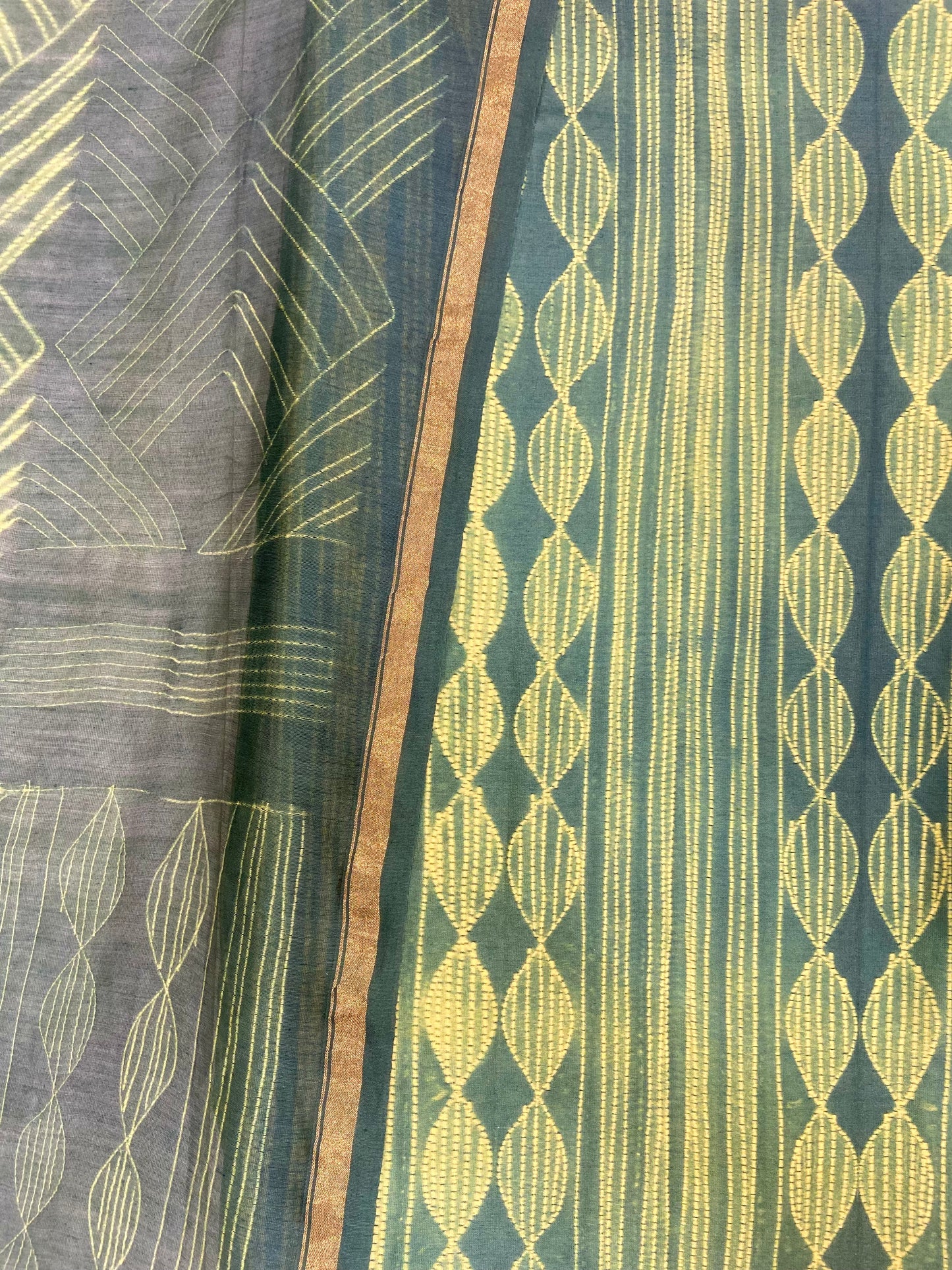 Green Cotton Unstitched Fabric