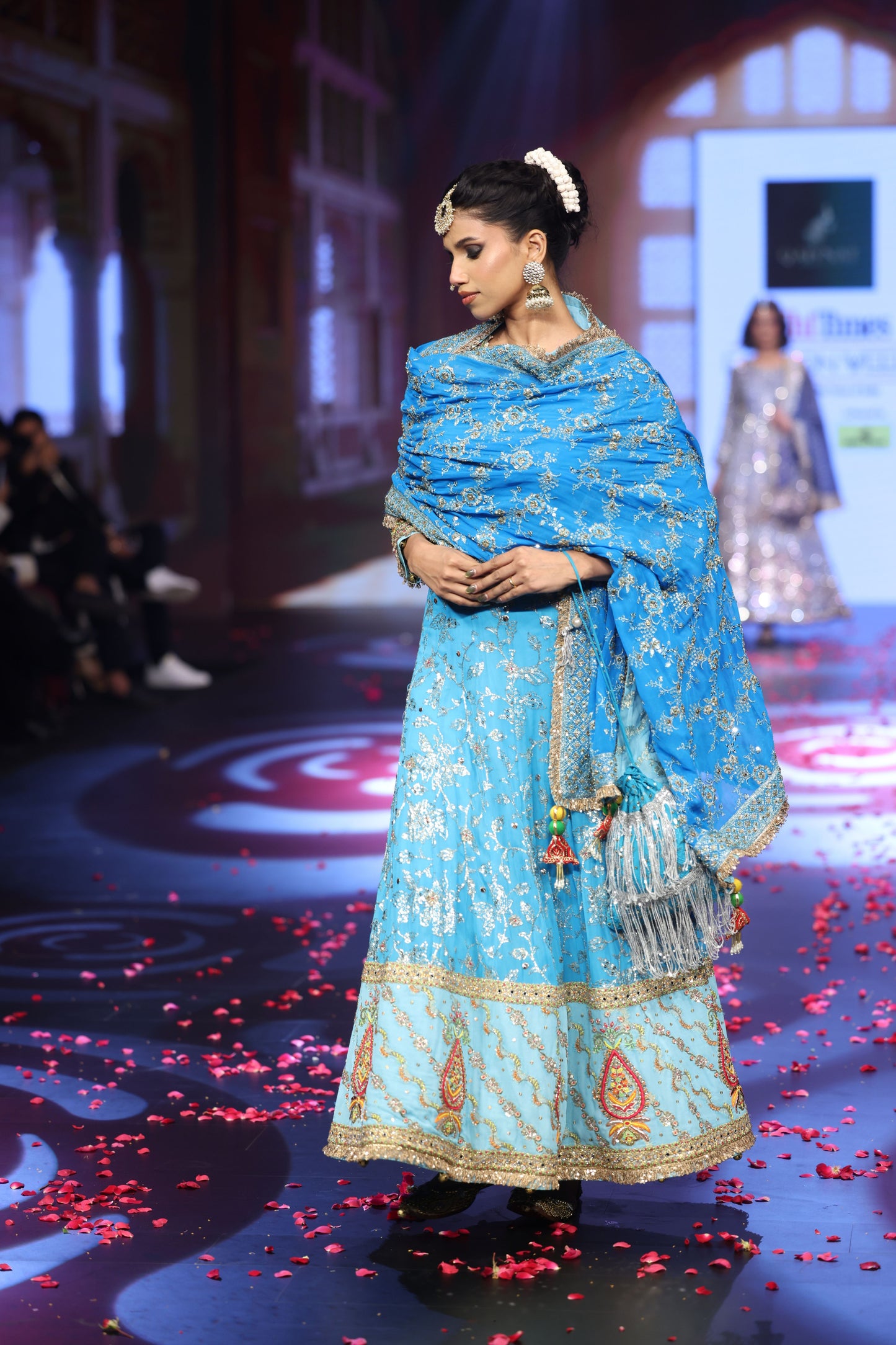 Ghungroo Blue Hand-Embroidered Zari Aari Silk Anarkali Set