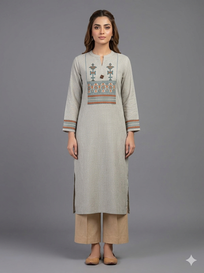 Green Stripes Cotton Kurta
